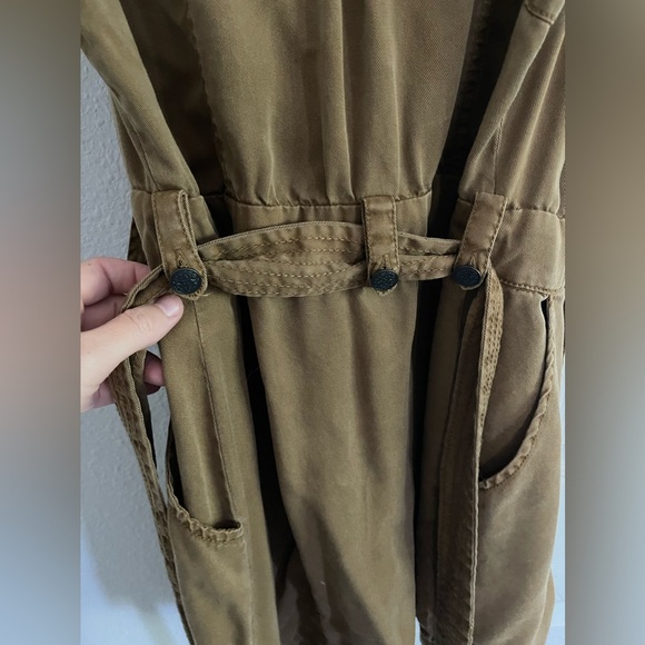 Free People Desert Daylight wrap utility dress medium 100% Tencel Fall Brown - Picture 2 of 15